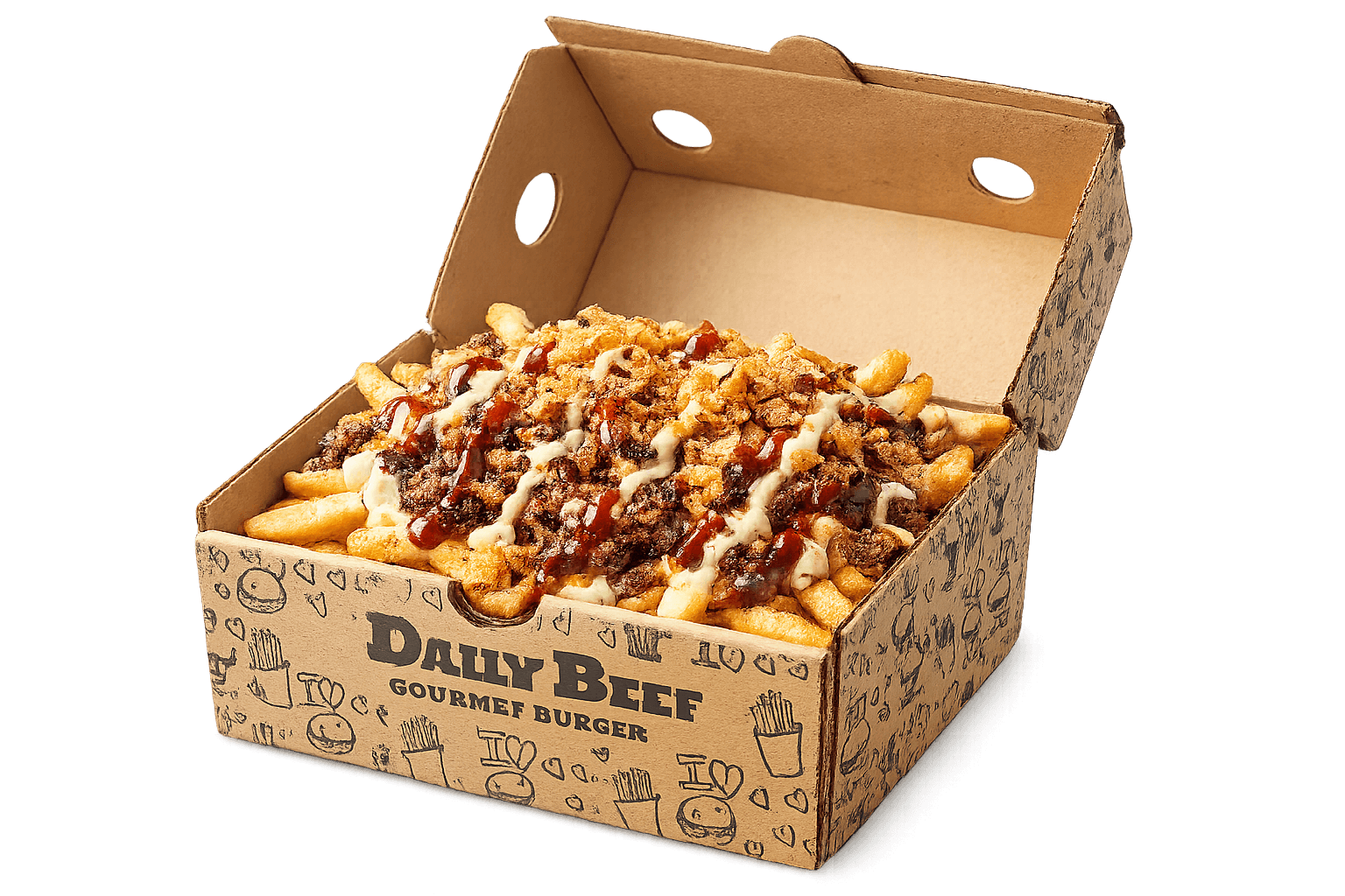 Beef Patty Loaded Fries